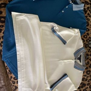 BROOKS  BROTHERS white w/blue collar polos size Xl new condition